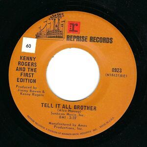 Kenny Rogers & First Edition ‎45 RPM - Tell It All Brother - Reprise EX Rock